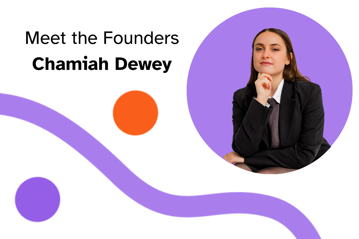 Blog header graphic with Chamiah Dewey shown in a purple circle.